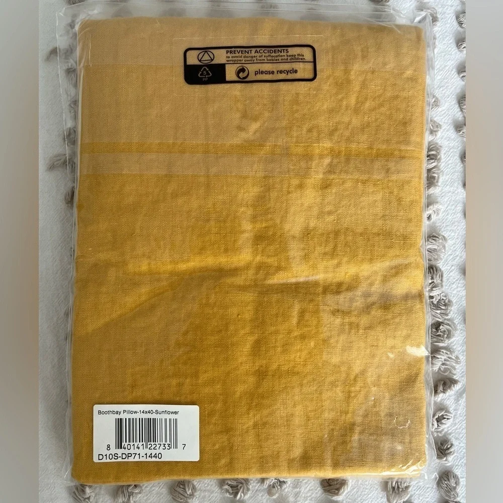 Serena & Lily 100% Linen Boothbay Sunflower 14”x40” Pillow Cover NWT Coastal